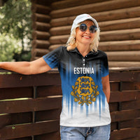 Custom Estonia Football Women Polo Shirt Come On Kalevipojad