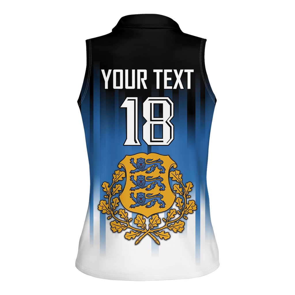 Custom Estonia Football Women Sleeveless Polo Shirt Come On Kalevipojad