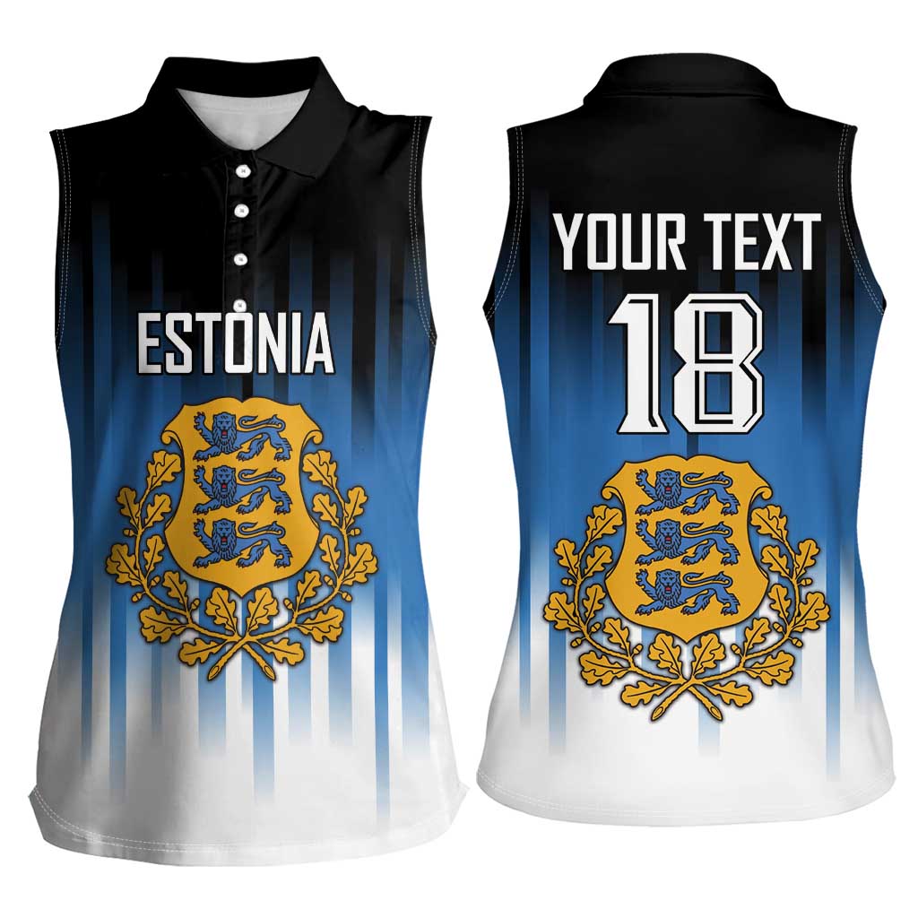 Custom Estonia Football Women Sleeveless Polo Shirt Come On Kalevipojad