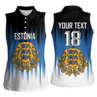 Custom Estonia Football Women Sleeveless Polo Shirt Come On Kalevipojad