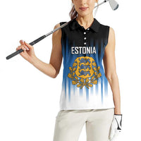 Custom Estonia Football Women Sleeveless Polo Shirt Come On Kalevipojad