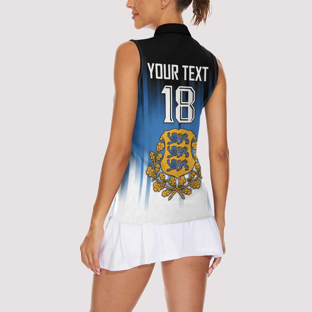 Custom Estonia Football Women Sleeveless Polo Shirt Come On Kalevipojad