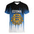 Custom Estonia Football Women V-Neck T-Shirt Come On Kalevipojad