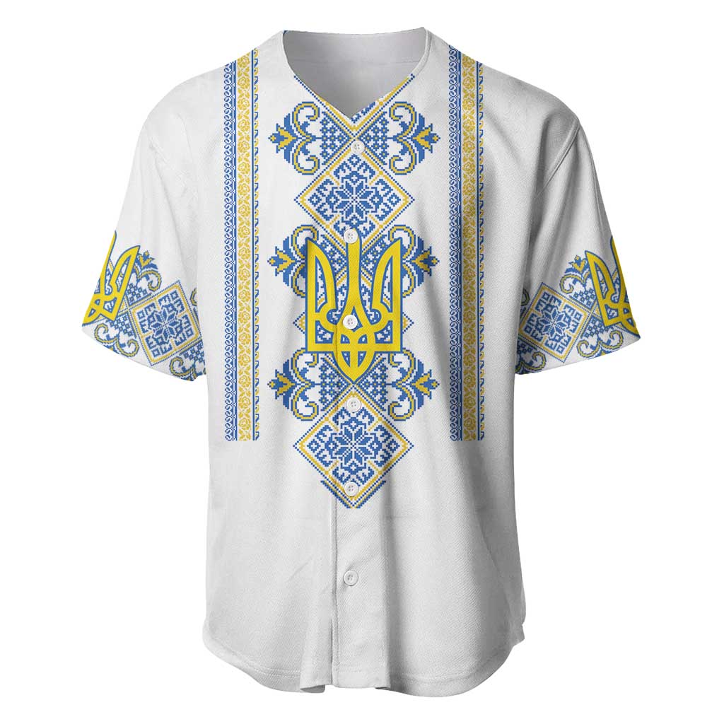 Vyshyvanka Day Baseball Jersey Ukrainian Folk Traditions Pattern White Version