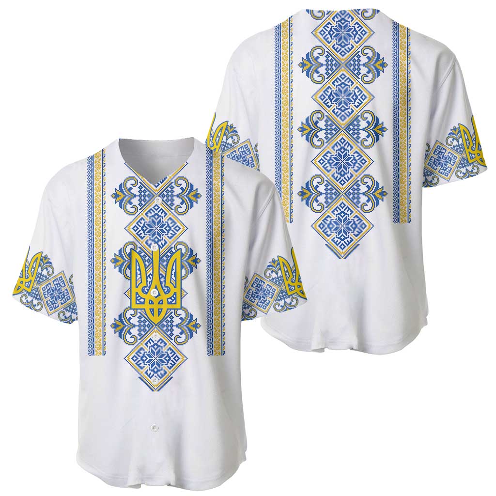 Vyshyvanka Day Baseball Jersey Ukrainian Folk Traditions Pattern White Version