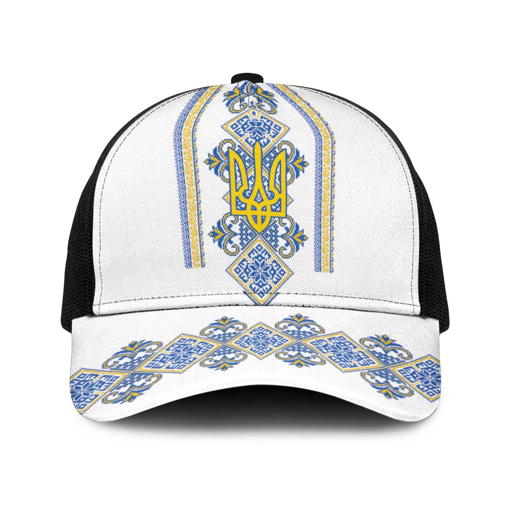 Vyshyvanka Day Baseball Net Cap Ukrainian Folk Traditions Pattern White Version