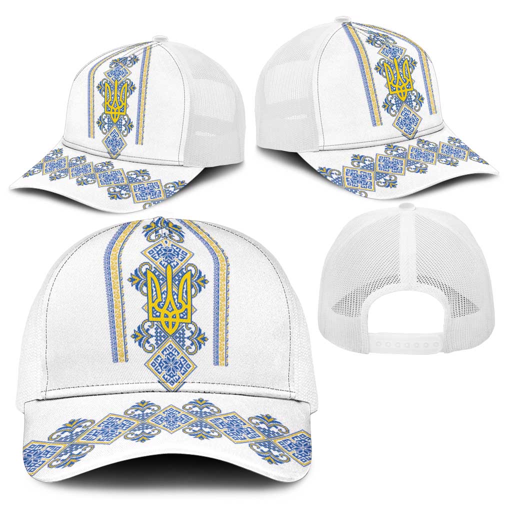 Vyshyvanka Day Baseball Net Cap Ukrainian Folk Traditions Pattern White Version