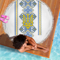 Vyshyvanka Day Beach Blanket Ukrainian Folk Traditions Pattern White Version