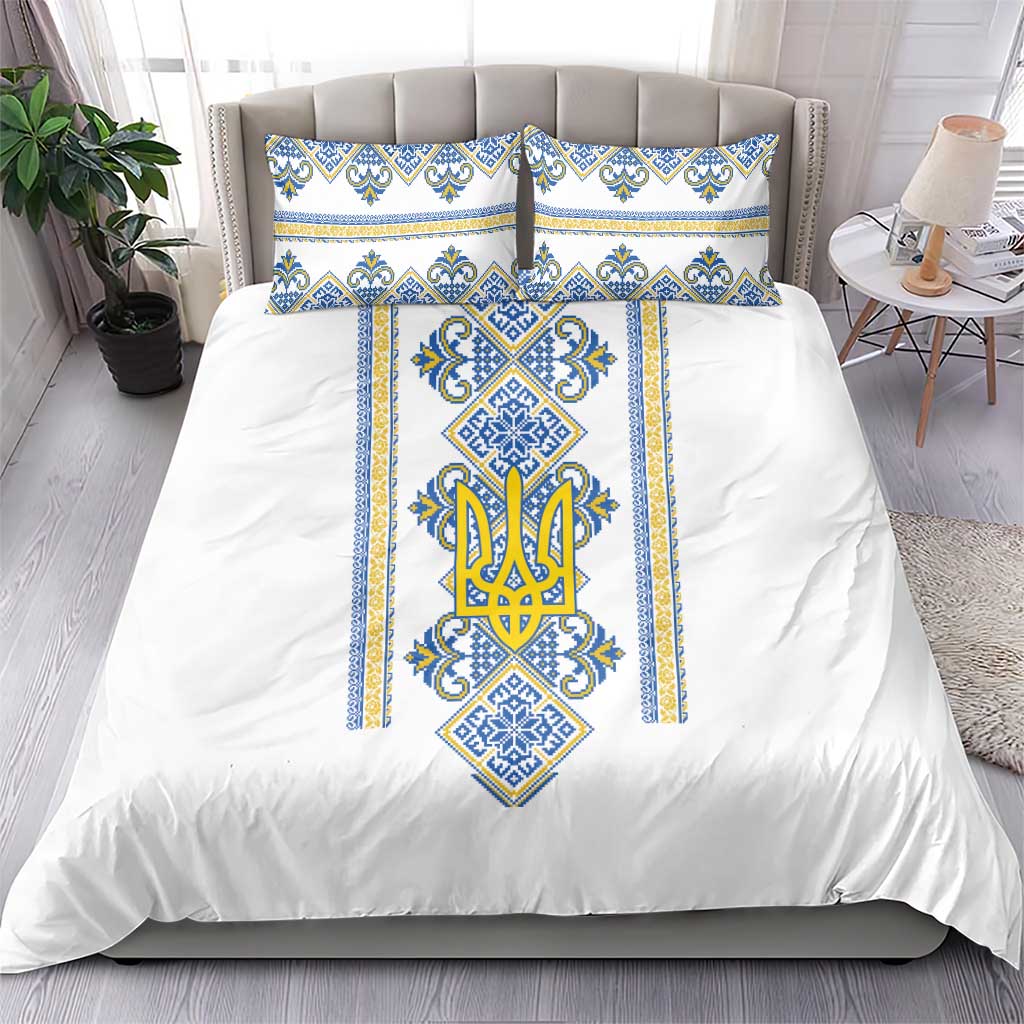 Vyshyvanka Day Bedding Set Ukrainian Folk Traditions Pattern White Version