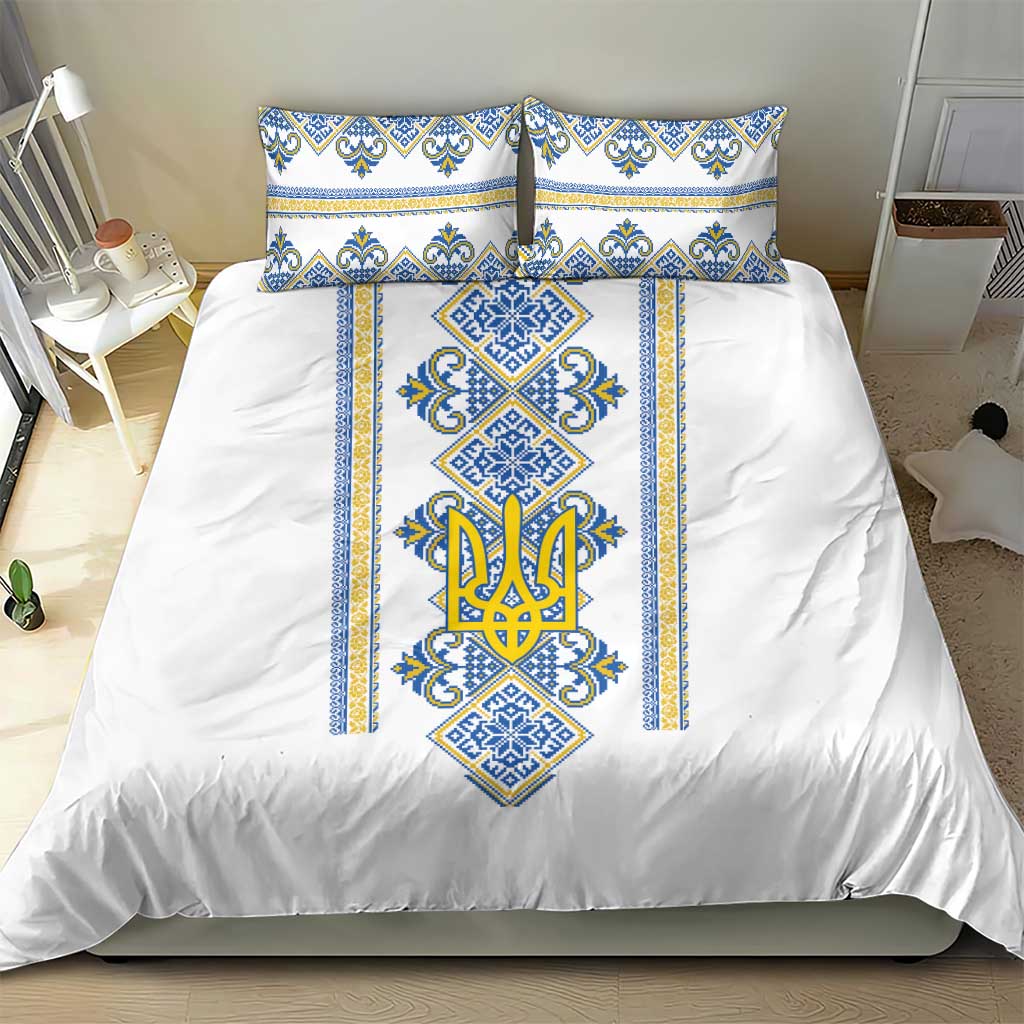 Vyshyvanka Day Bedding Set Ukrainian Folk Traditions Pattern White Version