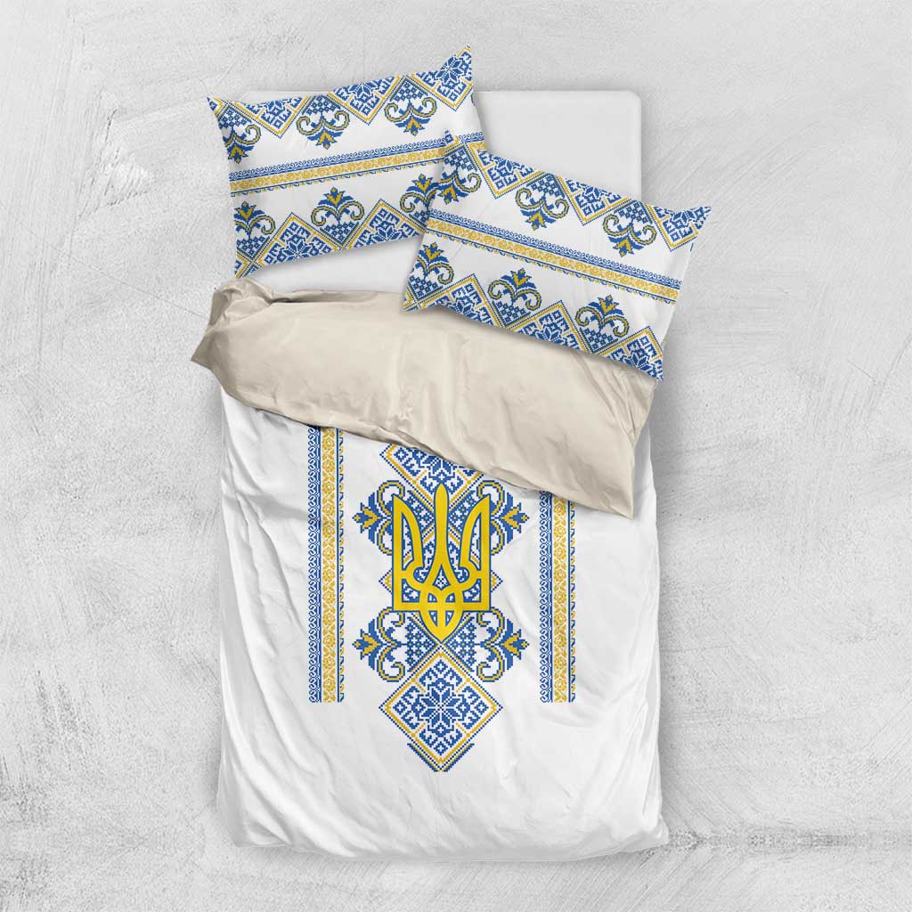 Vyshyvanka Day Bedding Set Ukrainian Folk Traditions Pattern White Version