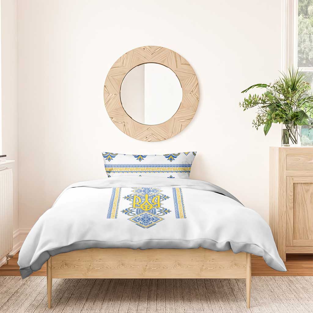 Vyshyvanka Day Bedding Set Ukrainian Folk Traditions Pattern White Version