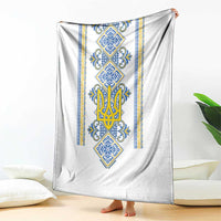 Vyshyvanka Day Blanket Ukrainian Folk Traditions Pattern White Version