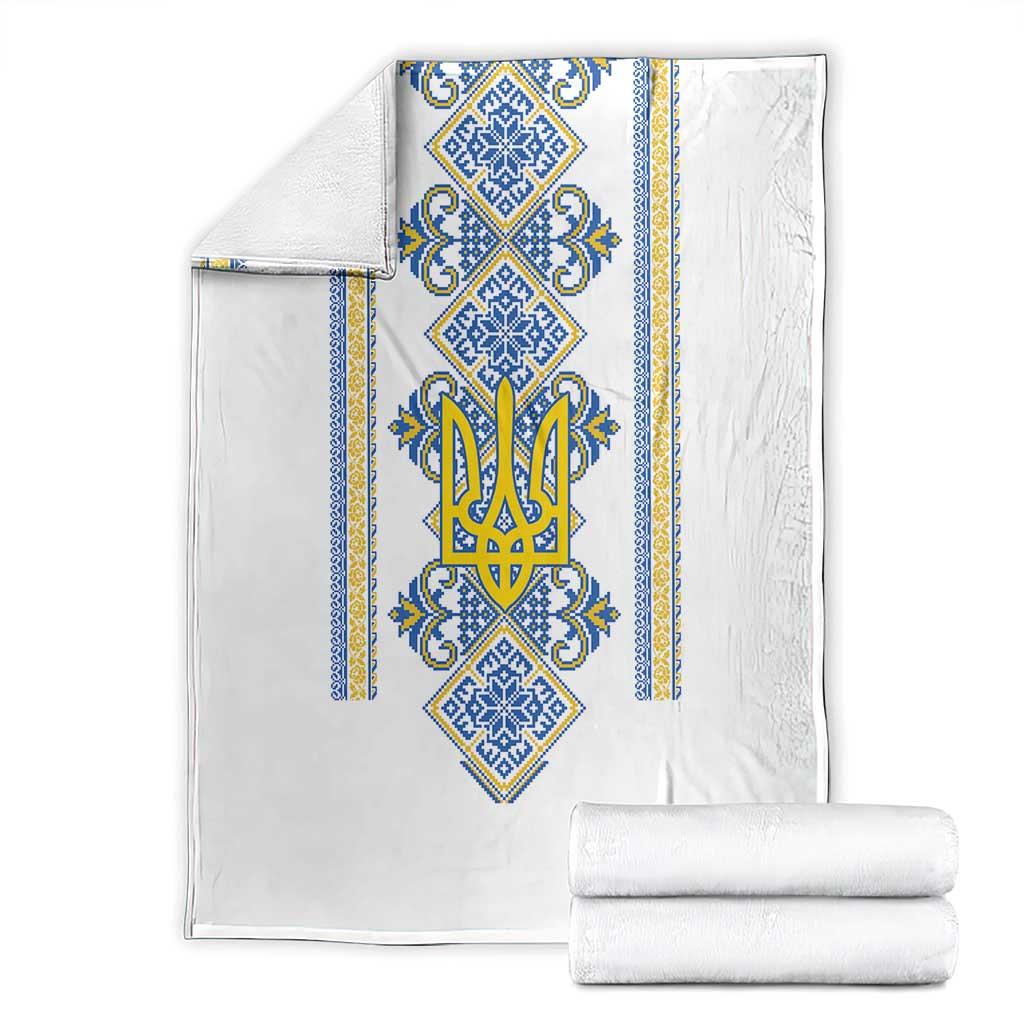 Vyshyvanka Day Blanket Ukrainian Folk Traditions Pattern White Version