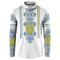 Vyshyvanka Day Button Sweatshirt Ukrainian Folk Traditions Pattern White Version