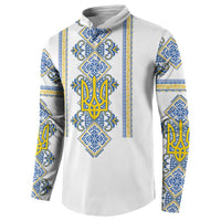 Vyshyvanka Day Button Sweatshirt Ukrainian Folk Traditions Pattern White Version