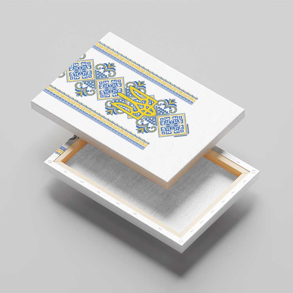 Vyshyvanka Day Canvas Wall Art Ukrainian Folk Traditions Pattern White Version