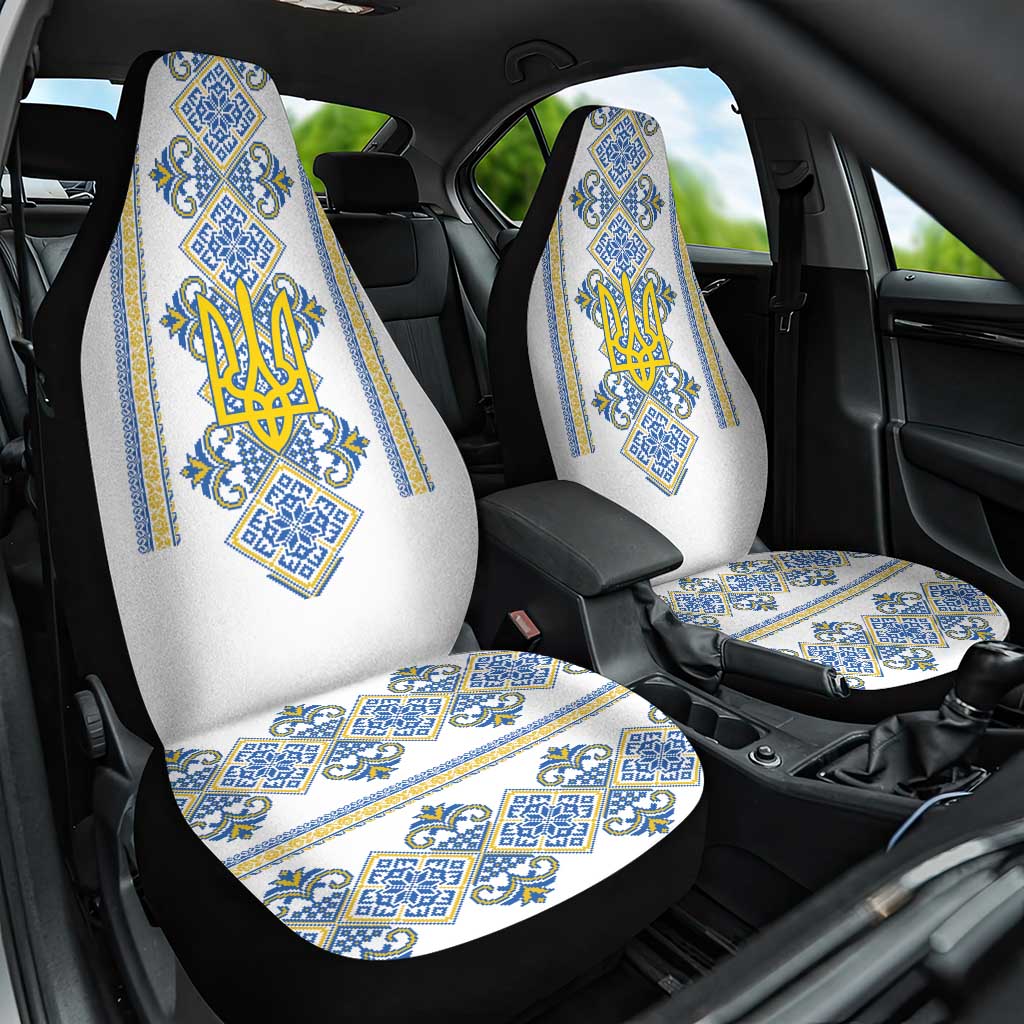 Vyshyvanka Day Car Seat Cover Ukrainian Folk Traditions Pattern White Version