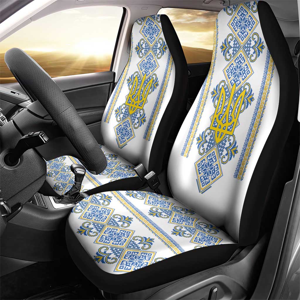 Vyshyvanka Day Car Seat Cover Ukrainian Folk Traditions Pattern White Version