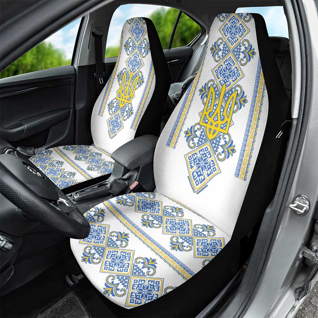 Vyshyvanka Day Car Seat Cover Ukrainian Folk Traditions Pattern White Version