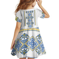 Vyshyvanka Day Family Matching Long Sleeve Bodycon Dress and Hawaiian Shirt Ukrainian Folk Traditions Pattern White Version