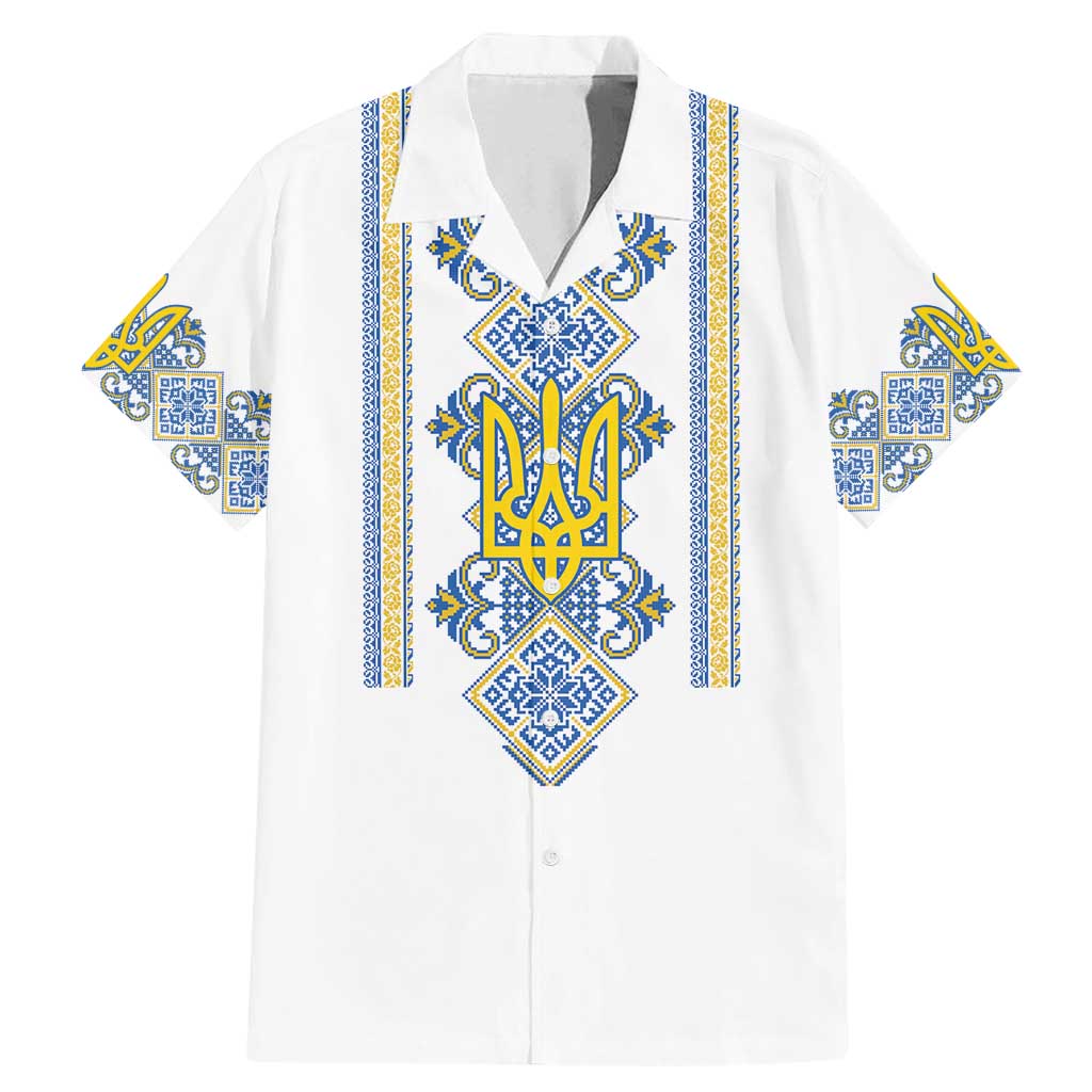 Vyshyvanka Day Family Matching Mermaid Dress and Hawaiian Shirt Ukrainian Folk Traditions Pattern White Version