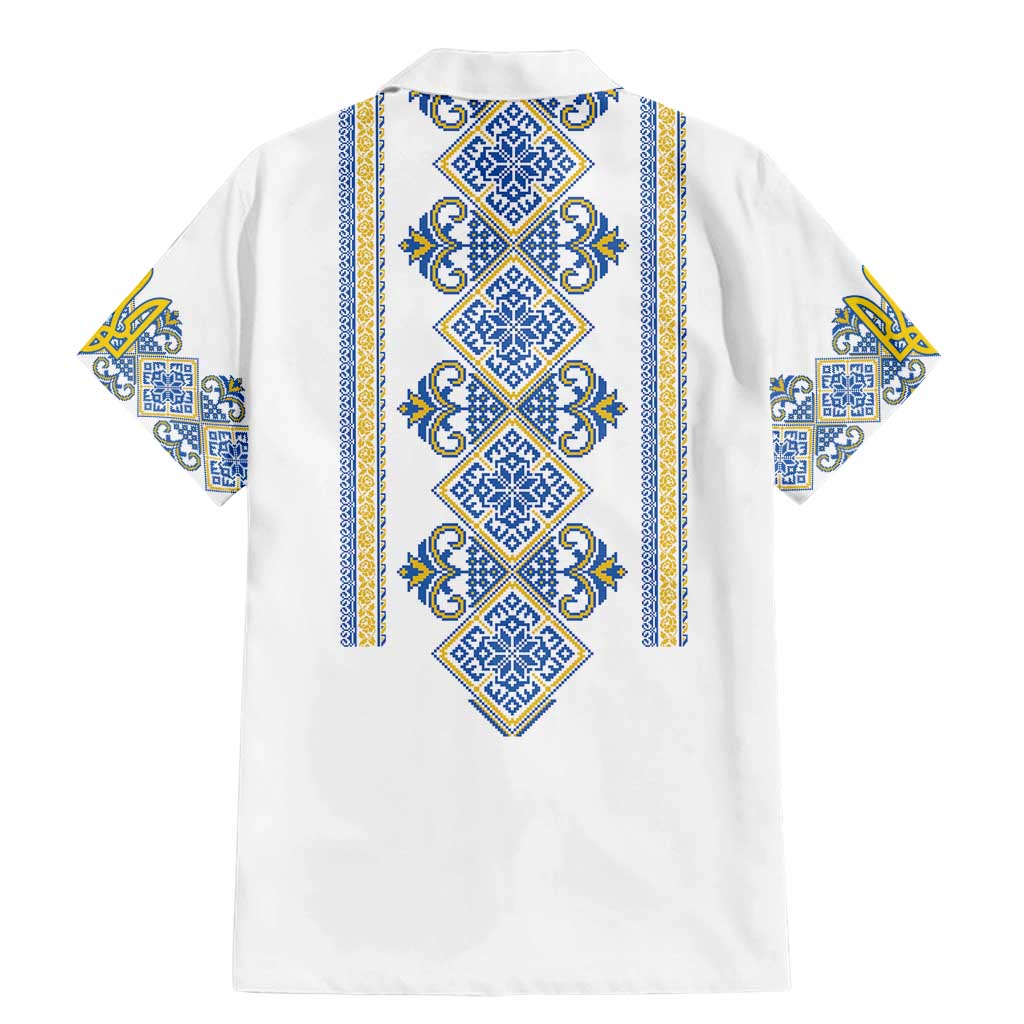 Vyshyvanka Day Family Matching Mermaid Dress and Hawaiian Shirt Ukrainian Folk Traditions Pattern White Version