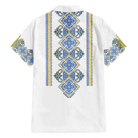 Vyshyvanka Day Family Matching Off The Shoulder Long Sleeve Dress and Hawaiian Shirt Ukrainian Folk Traditions Pattern White Version