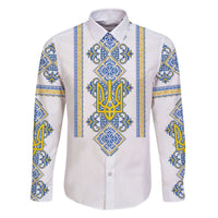 Vyshyvanka Day Family Matching Off The Shoulder Long Sleeve Dress and Hawaiian Shirt Ukrainian Folk Traditions Pattern White Version