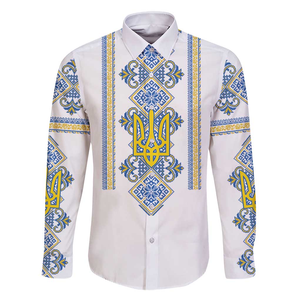 Vyshyvanka Day Family Matching Off Shoulder Maxi Dress and Hawaiian Shirt Ukrainian Folk Traditions Pattern White Version