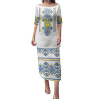 Vyshyvanka Day Family Matching Puletasi and Hawaiian Shirt Ukrainian Folk Traditions Pattern White Version