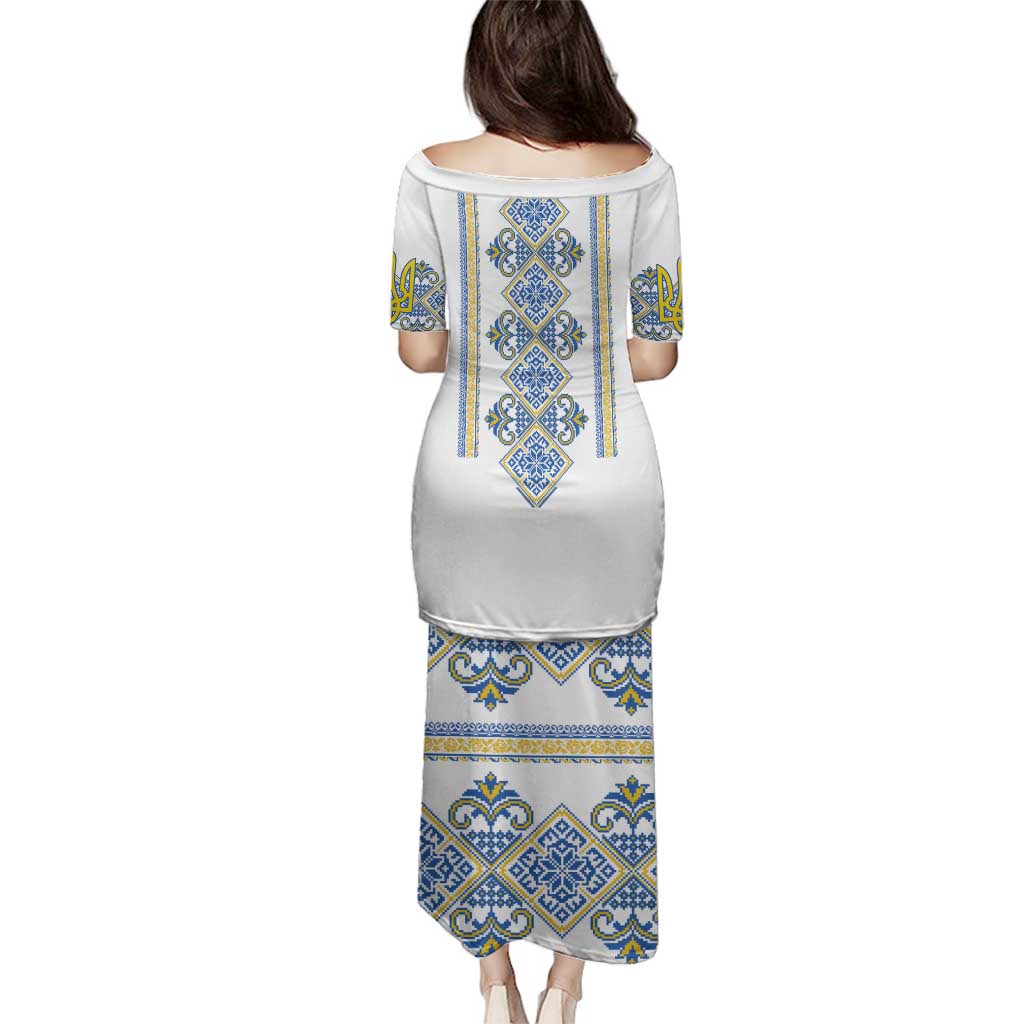 Vyshyvanka Day Family Matching Puletasi and Hawaiian Shirt Ukrainian Folk Traditions Pattern White Version