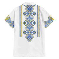Vyshyvanka Day Family Matching Short Sleeve Bodycon Dress and Hawaiian Shirt Ukrainian Folk Traditions Pattern White Version