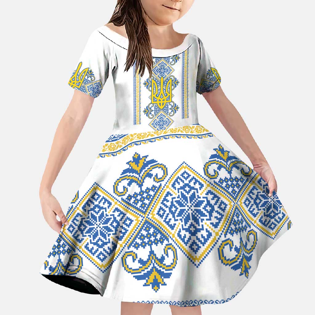 Vyshyvanka Day Family Matching Summer Maxi Dress and Hawaiian Shirt Ukrainian Folk Traditions Pattern White Version