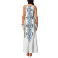 Vyshyvanka Day Family Matching Tank Maxi Dress and Hawaiian Shirt Ukrainian Folk Traditions Pattern White Version