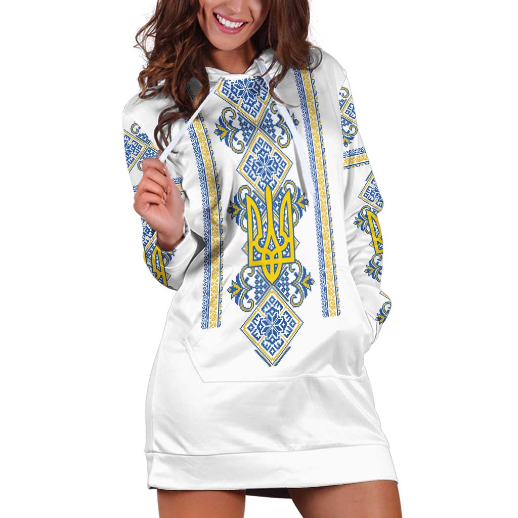 Vyshyvanka Day Hoodie Dress Ukrainian Folk Traditions Pattern White Version
