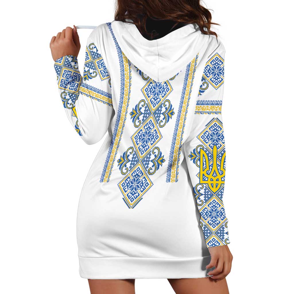 Vyshyvanka Day Hoodie Dress Ukrainian Folk Traditions Pattern White Version