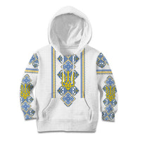 Vyshyvanka Day Kid Hoodie Ukrainian Folk Traditions Pattern White Version