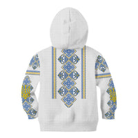 Vyshyvanka Day Kid Hoodie Ukrainian Folk Traditions Pattern White Version