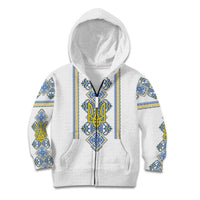 Vyshyvanka Day Kid Hoodie Ukrainian Folk Traditions Pattern White Version