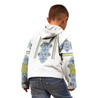 Vyshyvanka Day Kid Hoodie Ukrainian Folk Traditions Pattern White Version