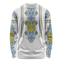 Vyshyvanka Day Long Sleeve Shirt Ukrainian Folk Traditions Pattern White Version