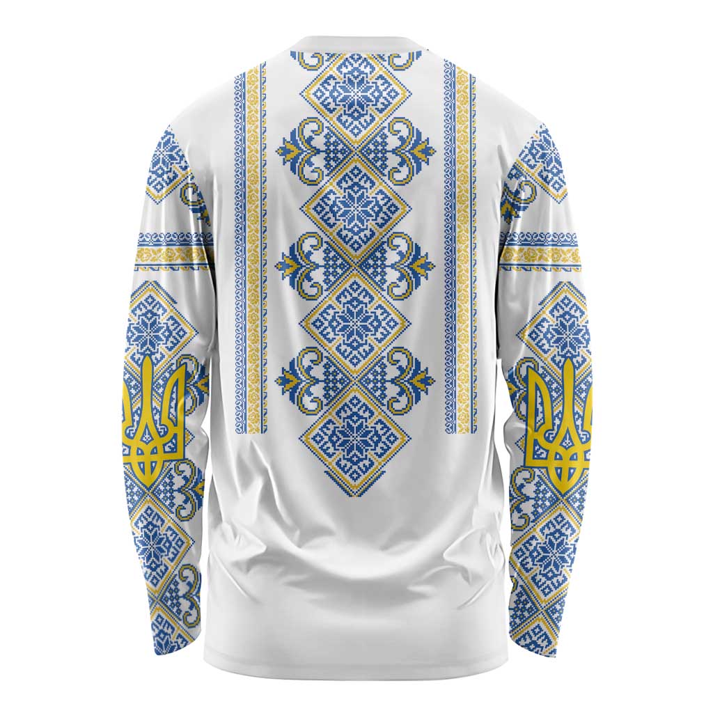 Vyshyvanka Day Long Sleeve Shirt Ukrainian Folk Traditions Pattern White Version