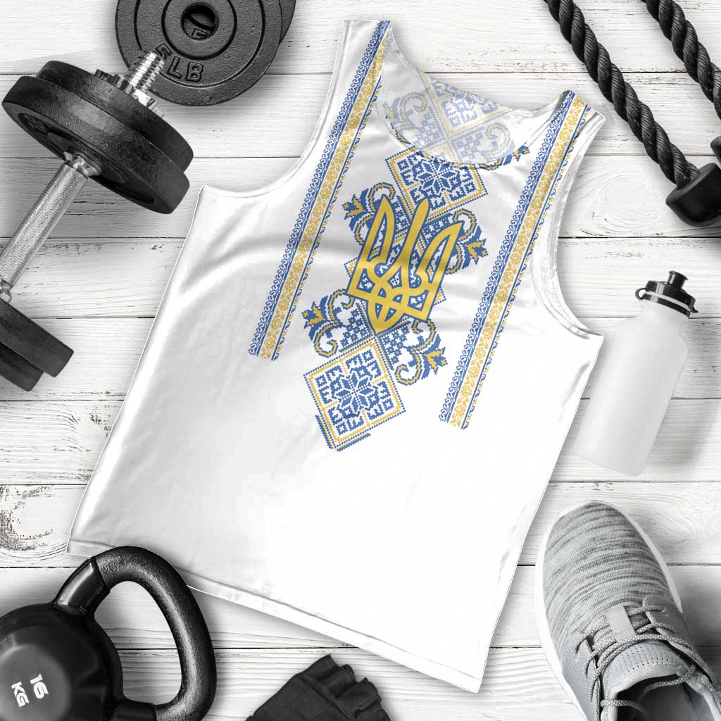 Vyshyvanka Day Men Tank Top Ukrainian Folk Traditions Pattern White Version