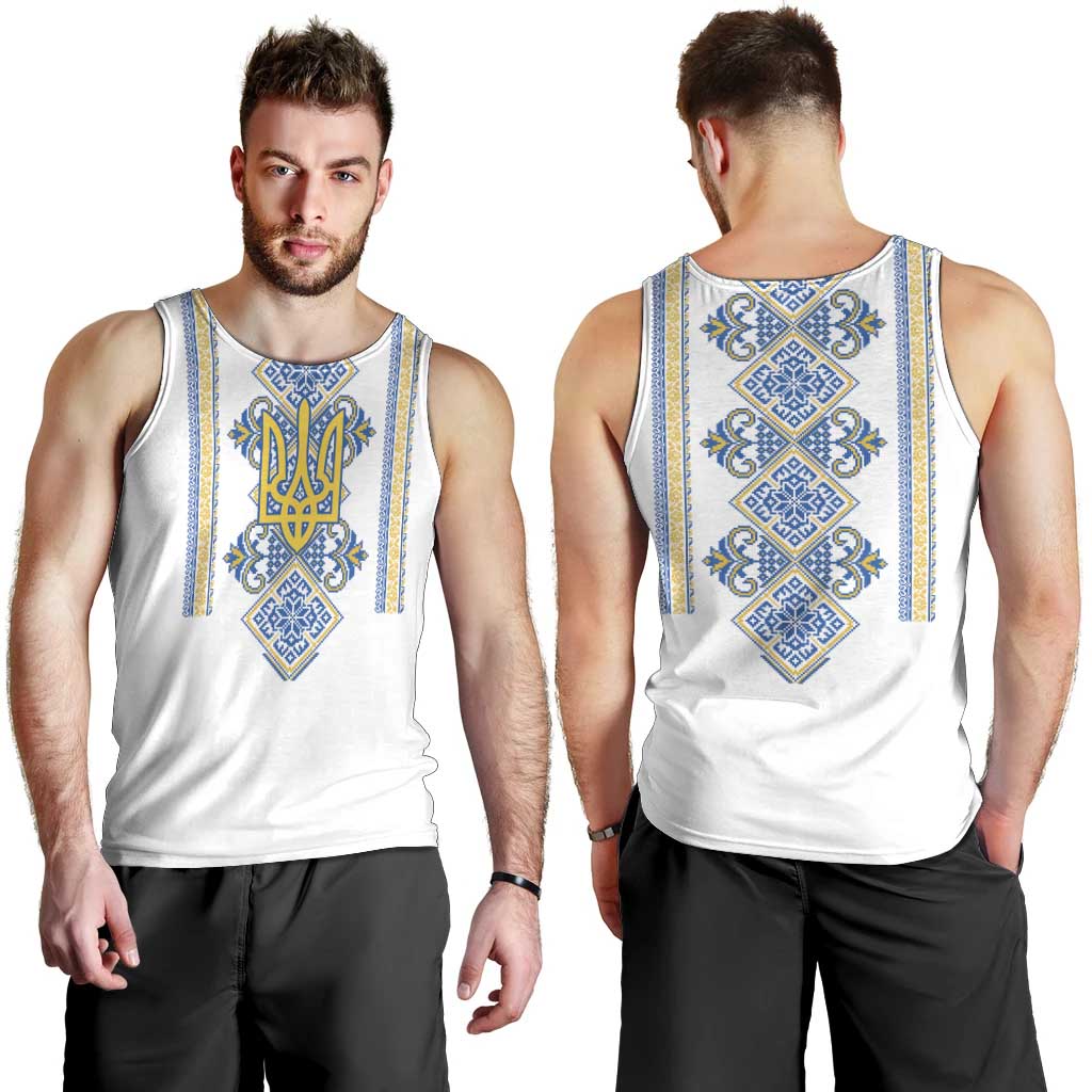 Vyshyvanka Day Men Tank Top Ukrainian Folk Traditions Pattern White Version
