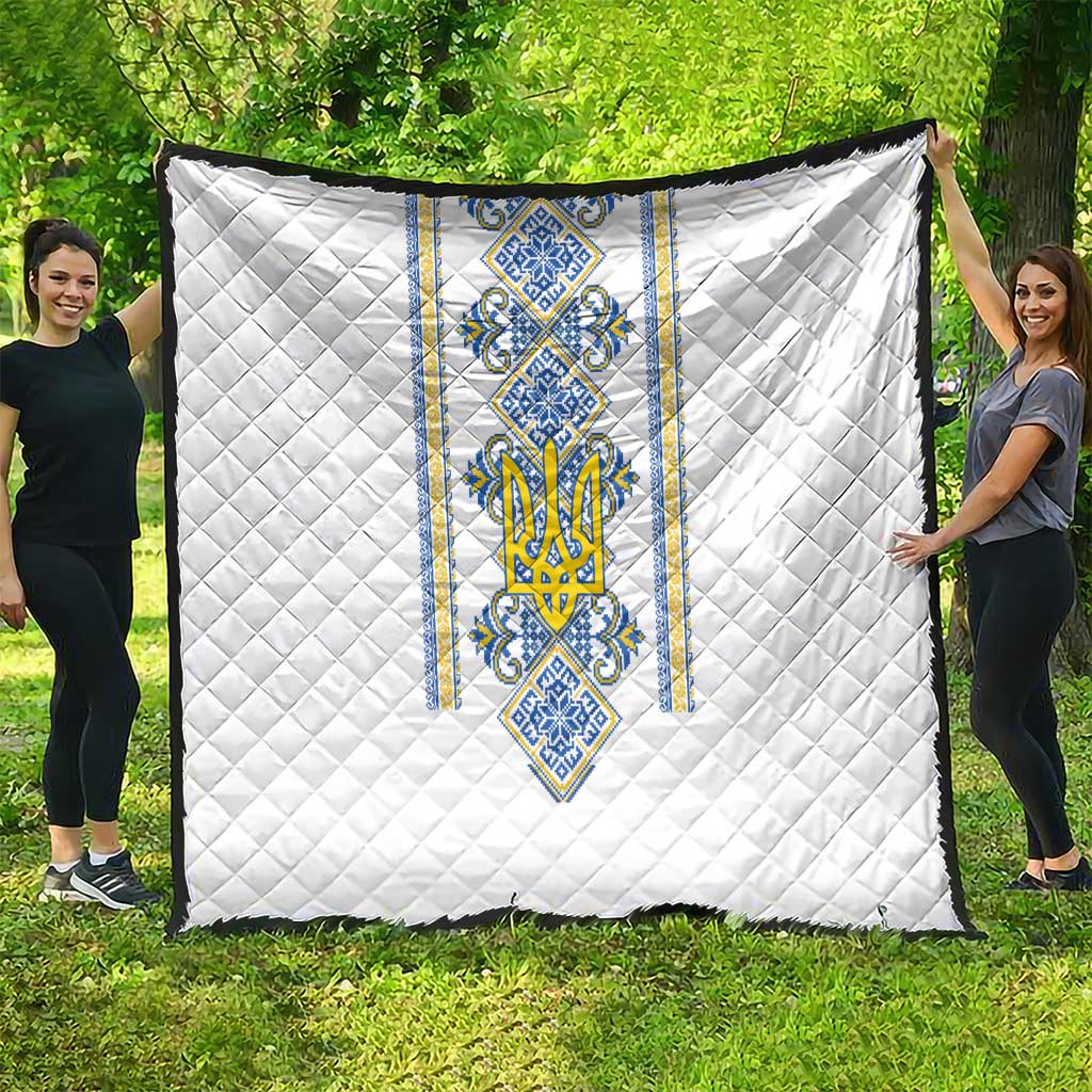 Vyshyvanka Day Quilt Ukrainian Folk Traditions Pattern White Version