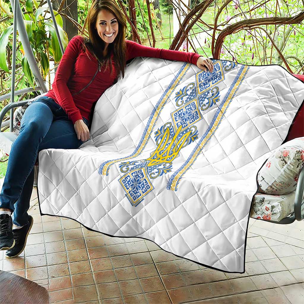 Vyshyvanka Day Quilt Ukrainian Folk Traditions Pattern White Version