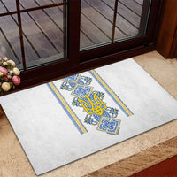 Vyshyvanka Day Rubber Doormat Ukrainian Folk Traditions Pattern White Version