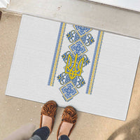 Vyshyvanka Day Rubber Doormat Ukrainian Folk Traditions Pattern White Version