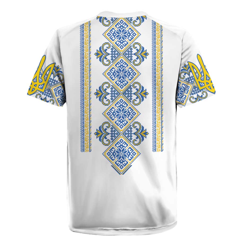 Vyshyvanka Day Rugby Jersey Ukrainian Folk Traditions Pattern White Version